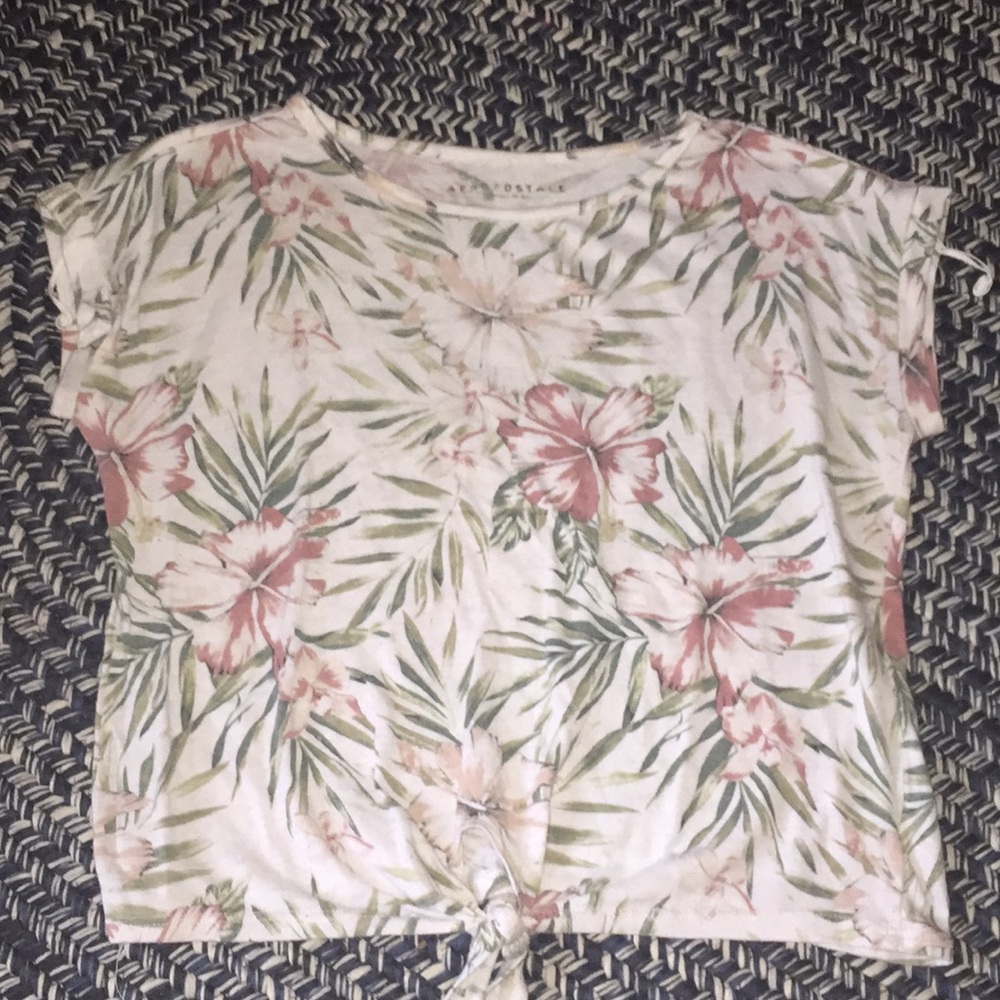 Beach print Tied up crop top